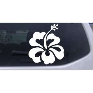 White 22in X 19.3in    Hibiscus Flower Car Window Wall Laptop Decal 