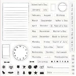  Fiskars Lil Davis Designs Clear Calendar, Months, Holidays 