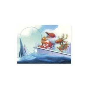  Santa Fishing Mele Boxed Christmas Cards: Home & Kitchen