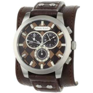 Marc Ecko Mens E14539G4 The Prescott Brown Leather Cuff Watch 