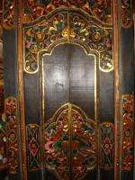 BALINESE Door Hand Carved Wood~Bali Lotus Style Architectural Art~Home 