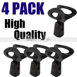 Plastic Microphone Mic Holder Stand Clamp Clip Black  