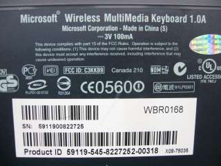 Microsoft WBR0168 Wireless Multimedia Keyboard 1.0A  