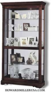 Howard Miller contemporary cherry finish Curio Display cabinet 