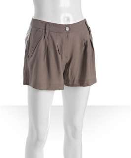 BCBGeneration bark twill pleated front shorts