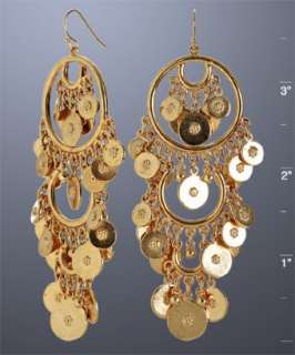 Ben Amun gold coin tiered chandelier earrings  