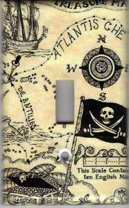 PIRATE TREASURE MAP LIGHT SWITCH PLATE COVER  