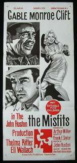THE MISFITS Daybill Movie poster 1961 Marilyn Monroe  