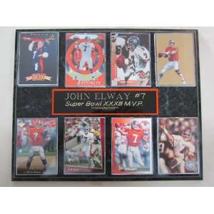  Denver Broncos John Elway 8 Card Plaque: Sports & Outdoors