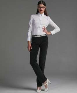 Dolce & Gabbana slate grey stretch cotton corduroy straight leg pants