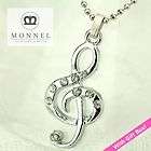 F415 Cute Music Note Charm Pendant Necklace (+Gift Box)