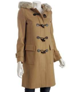 KORS Michael Kors camel wool toggle front hooded coat   up to 