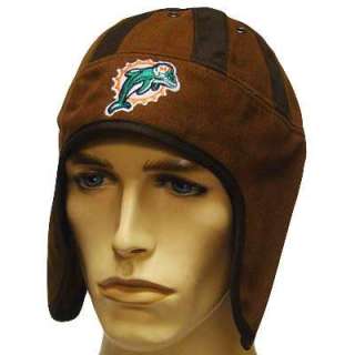 NFL MIAMI DOLPHINS BROWN OLD SCHOOL HELMET HEAD HAT CAP  