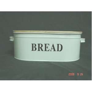   Bread Bin Wood Cover Cream/Red/Black [Kitchen & Home]