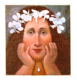 Julio Venegas   Big Woman with Flower in Her Hair  