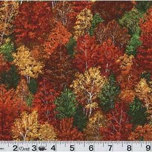  45 Wide Landscape Autumn Trees Fabric By The Yard Arts 