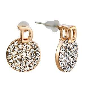 Letter D Round Crystal Stud Re Earrings Pugster Jewelry