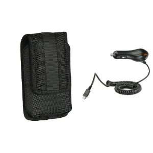   Sports Rubber Trim Pouch Case & GTR Style Car Charger for LG Genesis