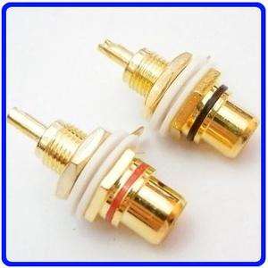 4pcs Gold Motor Amp Rca Connector Female Chassis Sockets YJ 02  
