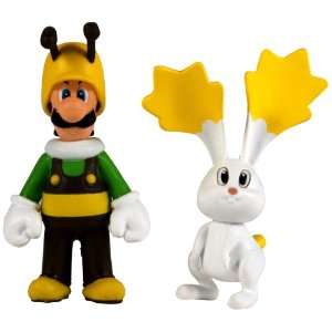   Mario Galaxy 2   Mini Figurine 2 Pack   Bee Luigi/Rabbit Toys & Games