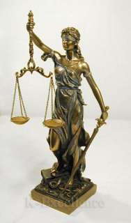 LADY JUSTICE STATUE 12 Justitia Justicia Goddess Bronze Law Office 