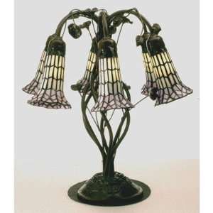 : Meyda Tiffany 102416 Six Light Table Lamp, Bronze Finish with Lily 