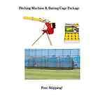   Heater Combo Pitching Machine & 72 Ft Xtender Batting Cage With Balls