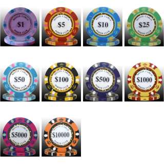 100pcs 14g Monte Carlo Poker Club Poker Chips $100  