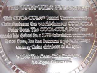 1995 CLASSIC COKE POLAR BEAR COIN 1 OZ SILVER.999+GOLD  