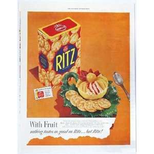  1948 Nabisco Ritz Cracker Leaf Dish Print Ad (1064)