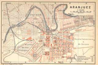 SPAIN: ARANJUEZ Antique Map Plan. Color. c1908  
