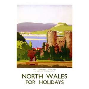  The Conway Estuary, North Wales, LMS Poster, 1923 Giclee 