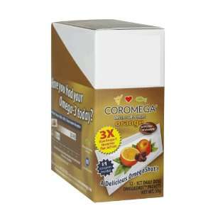  Coromega Omega 3 Fish Oil, Orange Chocolate, 12 Packet Box 