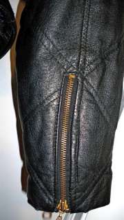 Vintage Black Leather Biker Jacket Ladies 1980S  