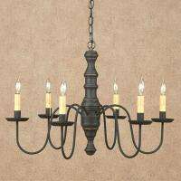 arm Plymouth Chandelier  Primitive Colonial Wooden Country Lighting 