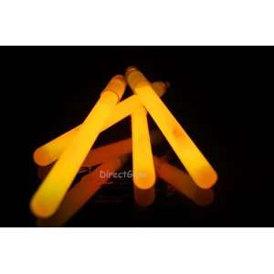    25  4 Inch 10mm Orange Glow Stick Necklace W/lanyards Toys & Games