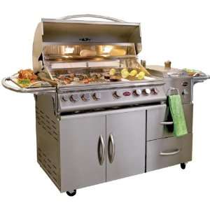  Convection Natural Gas Grill With Single Side Burner And Rotisserie 