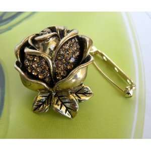  Gorgeous Clip On Style Pin,Scarf Ring,Brooch w/Pearl Gold 