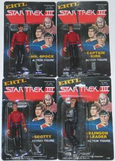 Star Trek III The Wrath of Khan Movie 1984 ERTL 4 Action Figure Set 
