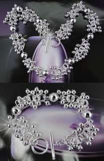 925 Sterling Silver Plated Necklace&Bracelet Set 3  