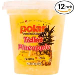 MW Polar Foods Tidbit Pineapple Fruit Cup in Light Syrup with Spork, 8 