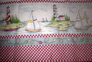 LIGHTHOUSE Nautical SHIPS Tier Swags CURTAINS  
