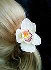 Ivory Orchid Large Silk Flower Hair Pin Fascinator New