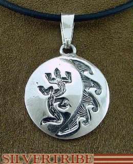 Sterling Silver Gecko Pendant & Necklace Set Jewelry  