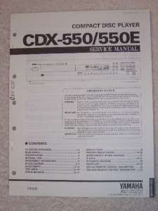 Yamaha Service Manual~CDX 550/550E CD Disc Player  