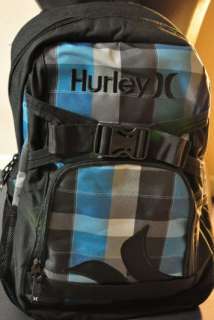 Hurley Honor Roll Backpack Skate Laptop Bag Plaid NEW  