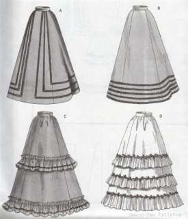Victorian Skirt SEWING PATTERN 4 Costume Skirts OOP  