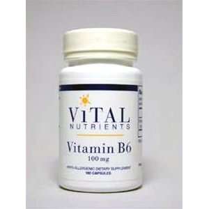  Vital Nutrients Vitamin B6 100mg 100 Capsules Health 