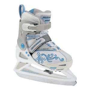 Bladerunner Girls Adjustable Phaser 4 Size Ice Skate (White/Light Blue 