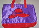 SATIN TOTE BAG W/ LARGE RED HAT ON THE FRONT NICE ZIPPER CLOSER